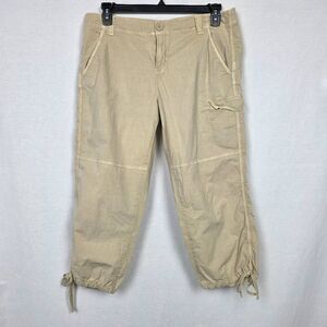 DKNY Jeans Womens Khaki Capri Cargo Pants Size 14